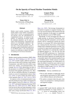 On the Sparsity of Neural Machine Translation Models