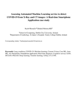 Assessing Automated Machine Learning service to detect COVID-19 from
  X-Ray and CT images: A Real-time Smartphone Application case study