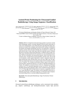 Assisted Probe Positioning for Ultrasound Guided Radiotherapy Using
  Image Sequence Classification
