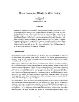 Neural Generation of Blocks for Video Coding