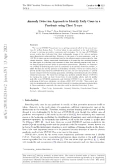 Anomaly Detection Approach to Identify Early Cases in a Pandemic using
  Chest X-rays