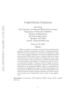 Unified Robust Estimation