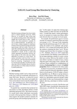LOGAN: Local Group Bias Detection by Clustering