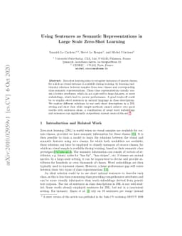 Using Sentences as Semantic Representations in Large Scale Zero-Shot
  Learning
