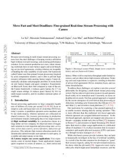 Move Fast and Meet Deadlines: Fine-grained Real-time Stream Processing
  with Cameo