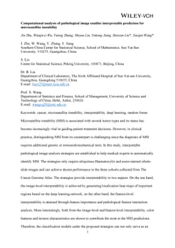Computational analysis of pathological image enables interpretable
  prediction for microsatellite instability