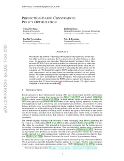 Projection-Based Constrained Policy Optimization