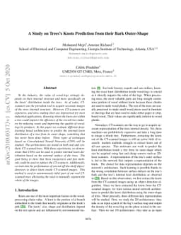 A Study on Trees's Knots Prediction from their Bark Outer-Shape