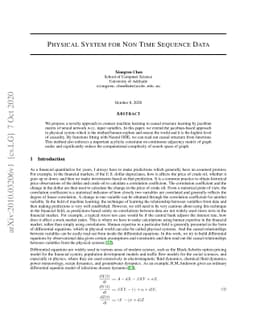 Physical System for Non Time Sequence Data