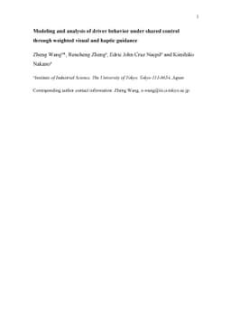 Modeling and analysis of driver behavior under shared control through
  weighted visual and haptic guidance