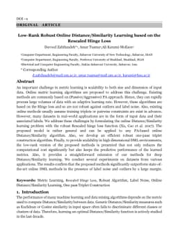 Low-Rank Robust Online Distance/Similarity Learning based on the
  Rescaled Hinge Loss