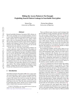 Hiding the Access Pattern is Not Enough: Exploiting Search Pattern
  Leakage in Searchable Encryption