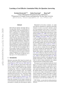 Learning a Cost-Effective Annotation Policy for Question Answering