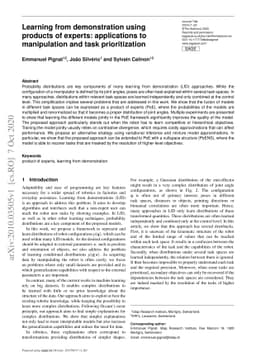 Learning from demonstration using products of experts: applications to
  manipulation and task prioritization