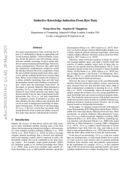 Abductive Knowledge Induction From Raw Data