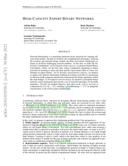High-Capacity Expert Binary Networks