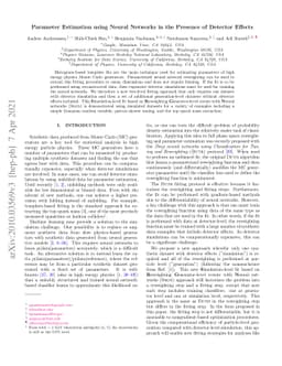 Parameter Estimation using Neural Networks in the Presence of Detector
  Effects