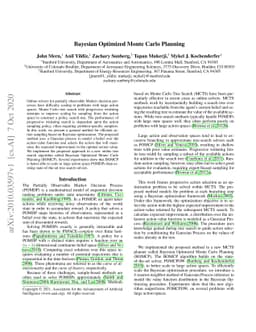 Bayesian Optimized Monte Carlo Planning