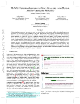 MuSeM: Detecting Incongruent News Headlines using Mutual Attentive
  Semantic Matching