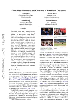 Visual News: Benchmark and Challenges in News Image Captioning