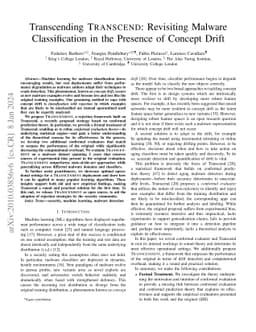 Transcending Transcend: Revisiting Malware Classification in the
  Presence of Concept Drift