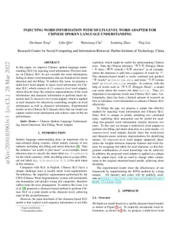 Injecting Word Information with Multi-Level Word Adapter for Chinese
  Spoken Language Understanding