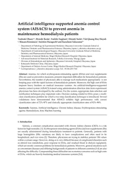 Artificial intelligence supported anemia control system (AISACS) to
  prevent anemia in maintenance hemodialysis patients