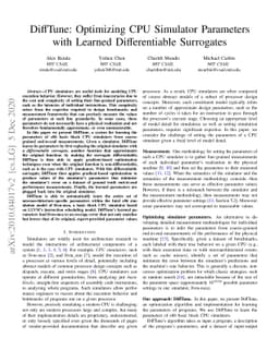 DiffTune: Optimizing CPU Simulator Parameters with Learned
  Differentiable Surrogates