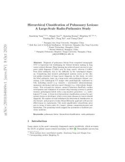 Hierarchical Classification of Pulmonary Lesions: A Large-Scale
  Radio-Pathomics Study