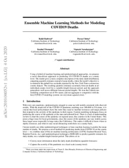 Ensemble Machine Learning Methods for Modeling COVID19 Deaths