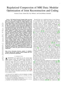 Regularized Compression of MRI Data: Modular Optimization of Joint
  Reconstruction and Coding
