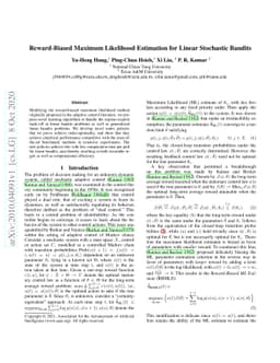Reward-Biased Maximum Likelihood Estimation for Linear Stochastic
  Bandits