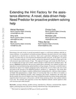 Extending the Hint Factory for the assistance dilemma: A novel,
  data-driven HelpNeed Predictor for proactive problem-solving help