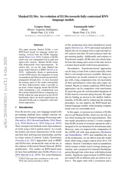 Masked ELMo: An evolution of ELMo towards fully contextual RNN language
  models