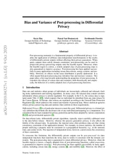 Bias and Variance of Post-processing in Differential Privacy