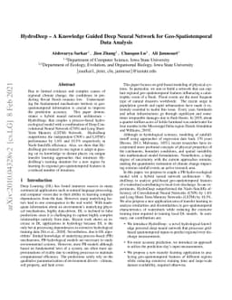 HydroDeep -- A Knowledge Guided Deep Neural Network for
  Geo-Spatiotemporal Data Analysis