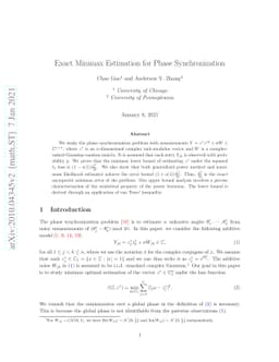 Exact Minimax Estimation for Phase Synchronization