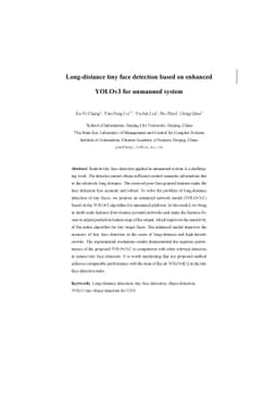 Long-distance tiny face detection based on enhanced YOLOv3 for unmanned
  system