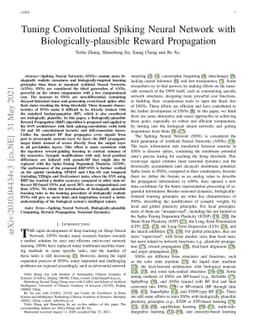 Tuning Convolutional Spiking Neural Network with Biologically-plausible
  Reward Propagation