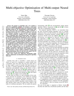 Multi-Objective Optimisation of Multi-Output Neural Trees