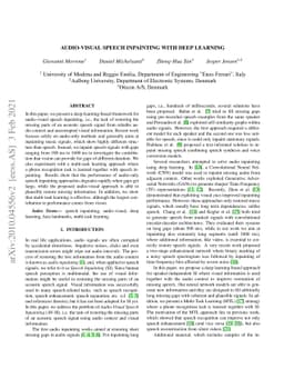 Audio-Visual Speech Inpainting with Deep Learning