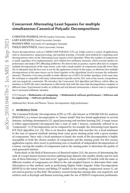 Concurrent Alternating Least Squares for multiple simultaneous Canonical
  Polyadic Decompositions