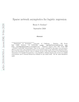 Sparse network asymptotics for logistic regression