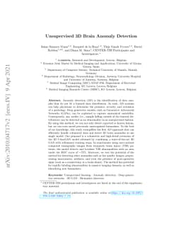 Unsupervised 3D Brain Anomaly Detection