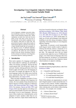 Investigating Cross-Linguistic Adjective Ordering Tendencies with a
  Latent-Variable Model