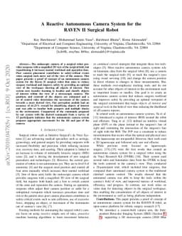 A Reactive Autonomous Camera System for the RAVEN II Surgical Robot