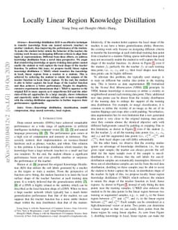 Locally Linear Region Knowledge Distillation