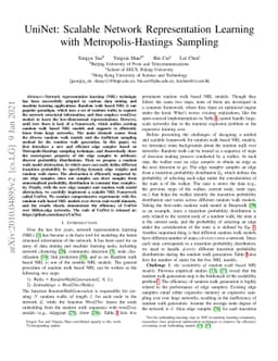 UniNet: Scalable Network Representation Learning with
  Metropolis-Hastings Sampling