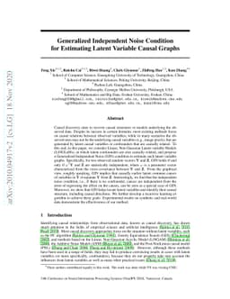 Generalized Independent Noise Condition for Estimating Latent Variable
  Causal Graphs