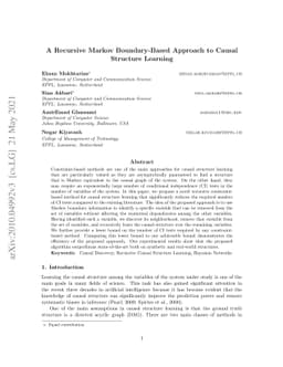 A Recursive Markov Boundary-Based Approach to Causal Structure Learning